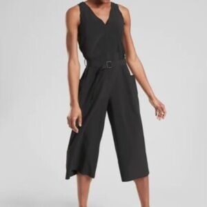 Athleta Sarasota Black‎ Jumpsuit Sz M 531180 Belted